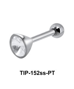 Round Stone Helix Ear Piercing TIP-152ssPT